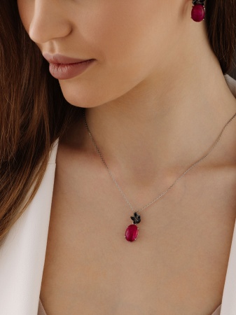 Купить оптом подвеска из серебра с агатом и фианитами 3348390886-2-37 от Krasnoe