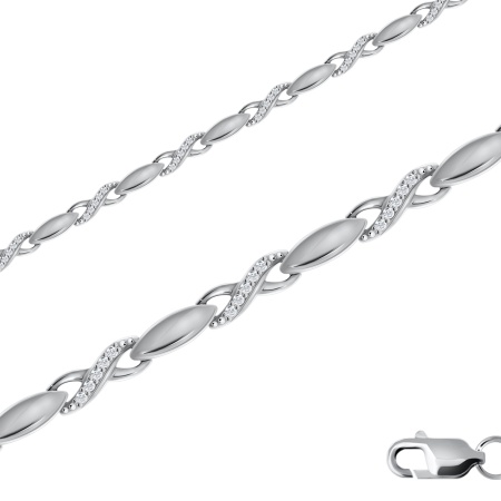 Купить оптом браслет из серебра с фианитами 4340200239л-17 от Krasnoe