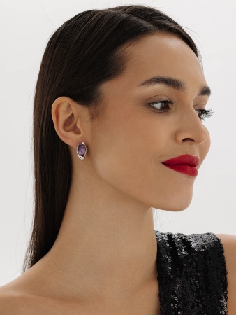 Купить оптом серьги из серебра с чароитами 2340462362 от Krasnoe