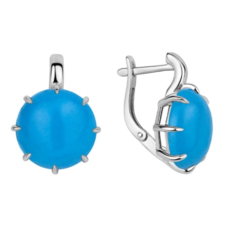 Купить оптом серьги из серебра с бирюзой 2340Б26338-1 от Krasnoe