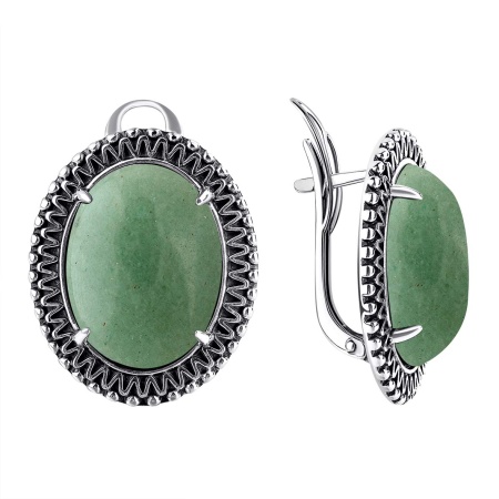 Купить оптом серьги из серебра с авантюринами 2310361857-1 от Krasnoe