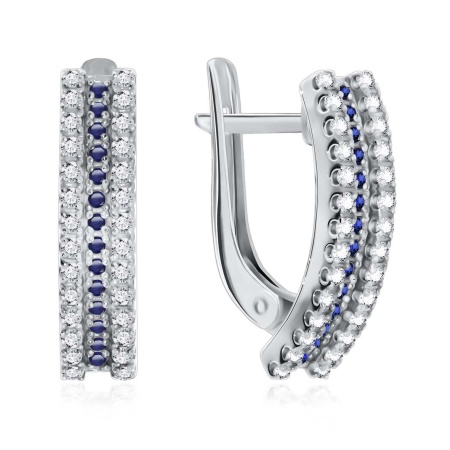 Купить оптом серьги из серебра с ситаллами и фианитами 2340880165-80 от Krasnoe