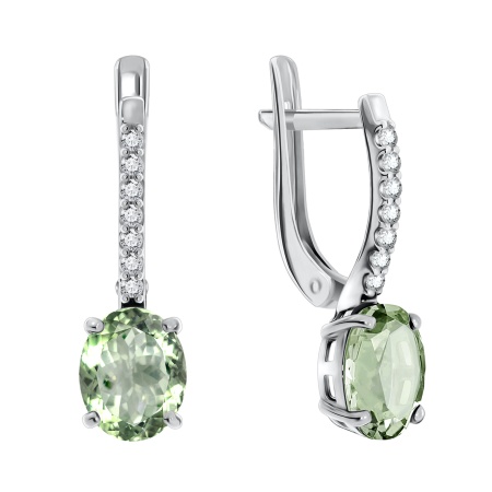 Купить оптом серьги из серебра с кристалл ювелирныйами и фианитами 2340290185-69 от Krasnoe