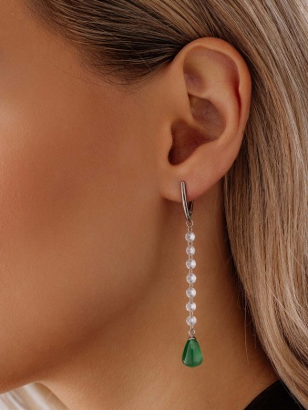 Купить оптом серьги из серебра с агатами и фианитами 2340390613-60 от Krasnoe