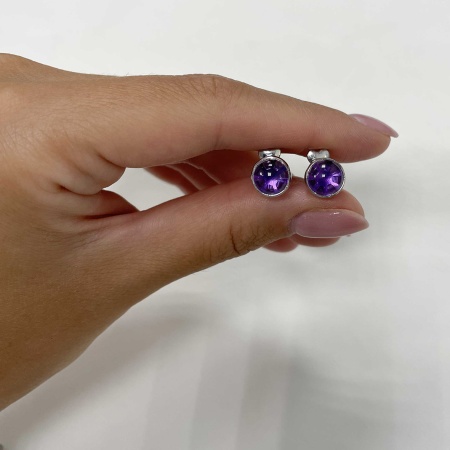 Купить оптом серьги из серебра с чароитами 2310461526-1 от Krasnoe