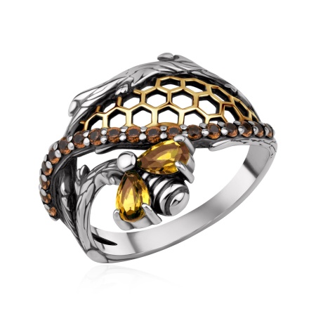 Купить оптом кольцо из серебра с ситаллами 1317С22130л-54 от Krasnoe