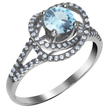 Купить оптом кольцо из серебра с топазом и фианитами 1340700011-73 от Krasnoe