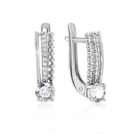 Купить оптом серьги из серебра с фианитами 2340200355л от Krasnoe