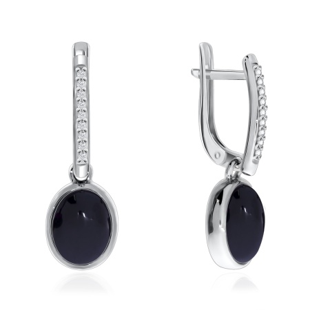 Купить оптом серьги из серебра с агатами и фианитами 2340390368л-20 от Krasnoe