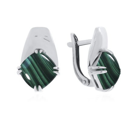 Купить оптом серьги из серебра с малахитами 2340381455 от Krasnoe