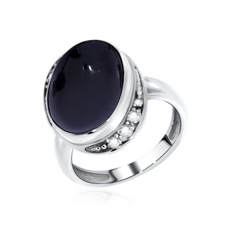 Купить оптом кольцо из серебра с агатом и фианитами 1310390992-20 от Krasnoe
