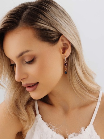 Купить оптом серьги из серебра с агатами 2340395877-1 от Krasnoe