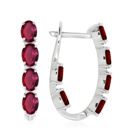 Купить оптом серьги из серебра с натуральными корундами 2340161182-37 от Krasnoe