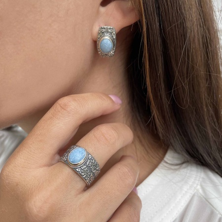 Купить оптом серьги из серебра с виоланами 2310В01370 от Krasnoe