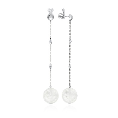 Купить оптом пусеты из серебра с кварцем и фианитами 2340670852л-10 от Krasnoe