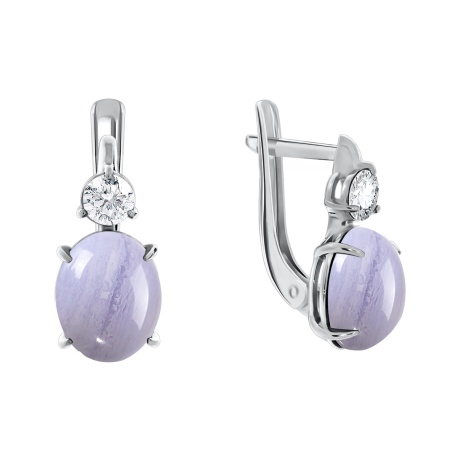 Купить оптом серьги из серебра с агатами и фианитами 2340390367-84 от Krasnoe