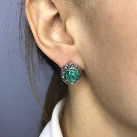 Купить оптом серьги из серебра с амазонитами 2310372399 от Krasnoe