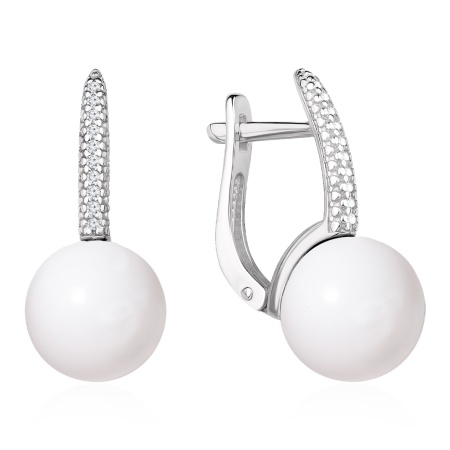 Купить оптом серьги из серебра с агатами и фианитами 2340391606л-10 от Krasnoe