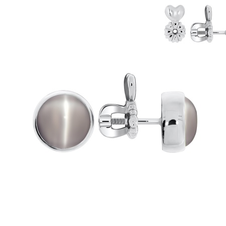 Купить оптом пусеты из серебра с имитацией кошачьего глаза П340262780-21 от Krasnoe