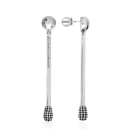 Купить оптом пусеты из серебра с фианитами 2348201555 от Krasnoe