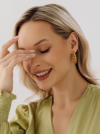 Купить оптом серьги из серебра с цитринами 2340111183 от Krasnoe