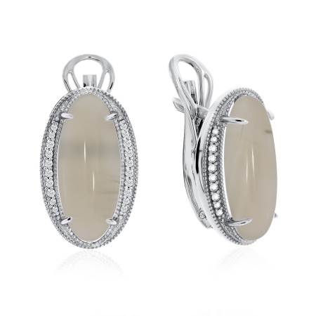 Купить оптом серьги из серебра с агатами и фианитами 2340390938л-21 от Krasnoe