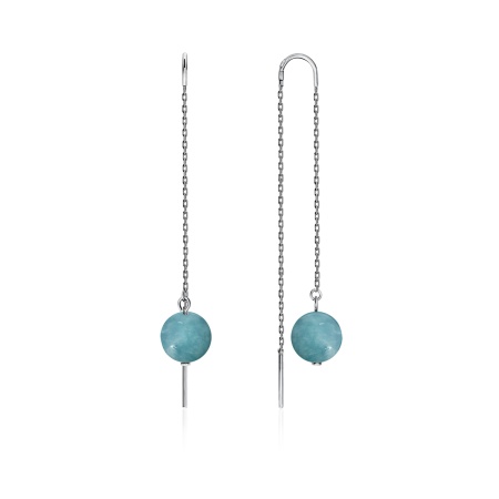 Купить оптом серьги из серебра с аквамаринами 2340090710-9 от Krasnoe