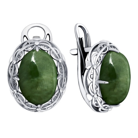 Купить оптом серьги из серебра с нефритами 2310355774 от Krasnoe