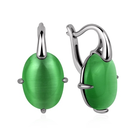 Купить оптом серьги из серебра с кошачий глазами 2340266487-61 от Krasnoe