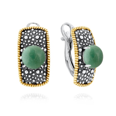 Купить оптом серьги из серебра с авантюринами 2317361751-1-60 от Krasnoe