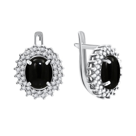 Купить оптом серьги из серебра с агатами и фианитами 2340390145л-20 от Krasnoe