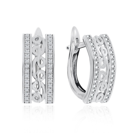 Купить оптом серьги из серебра с фианитами 2340201361л от Krasnoe