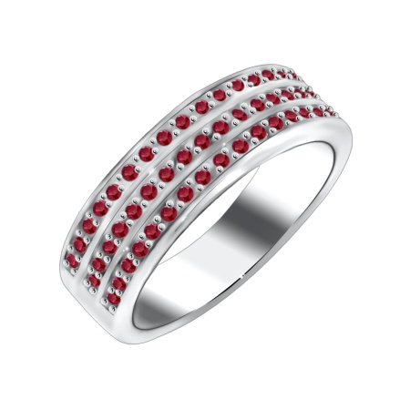 Купить оптом кольцо из серебра с натуральными корундами 1340220074-30 от Krasnoe