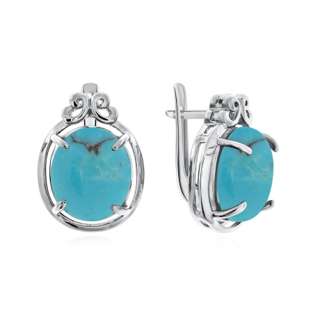 Купить оптом серьги из серебра с бирюзой 2340270111 от Krasnoe