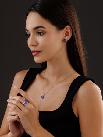 Купить оптом пусеты из серебра с кошачий глазами 2340265946-70 от Krasnoe