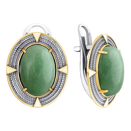 Купить оптом серьги из серебра с авантюринами 2317365779-1 от Krasnoe