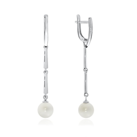 Купить оптом серьги из серебра с жемчугами 2340240729 от Krasnoe