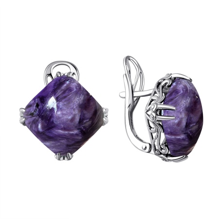 Купить оптом серьги из серебра с чароитами 2340461861 от Krasnoe