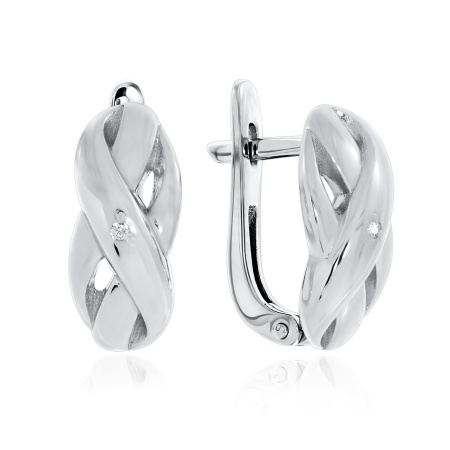 Купить оптом серьги из серебра с фианитами 2340200590 от Krasnoe