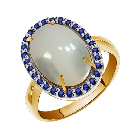 Купить оптом кольцо из серебра с перламутром и ситаллами 1329490253л-80 от Krasnoe