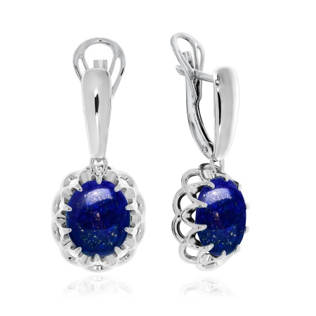 Купить оптом серьги из серебра с лазуритами 2340471541 от Krasnoe