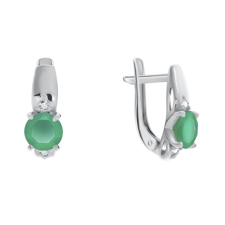 Купить оптом серьги из серебра с агатами и фианитами 2340390259-60 от Krasnoe