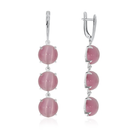 Купить оптом серьги из серебра с кошачий глазами 2340262301-30 от Krasnoe