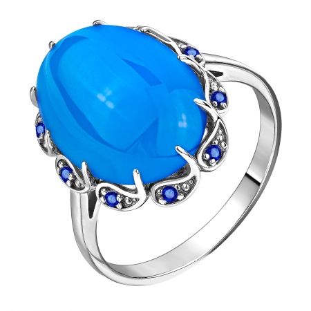 Купить оптом кольцо из серебра с агатом и ситаллами 1340395114л-70 от Krasnoe