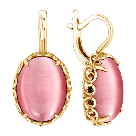 Купить оптом серьги из серебра с кошачий глазами 2320265712-30 от Krasnoe