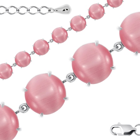 Купить оптом браслет из серебра с кошачий глазами 4340262301-18-30 от Krasnoe