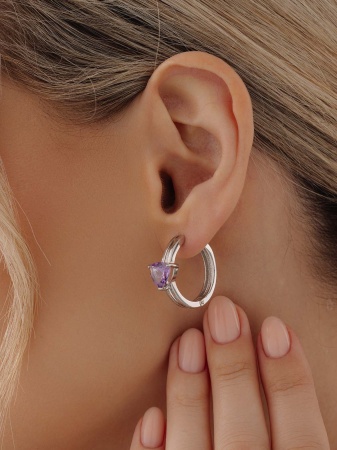 Купить оптом серьги из серебра с аметистами 2340065539 от Krasnoe