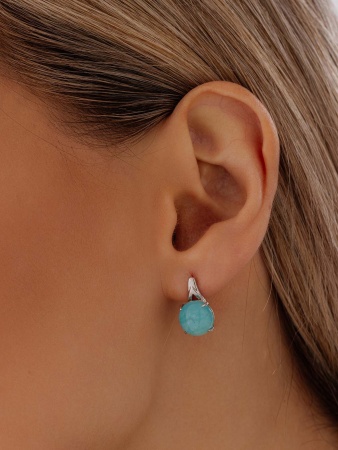 Купить оптом серьги из серебра с амазонитами 2340370124 от Krasnoe