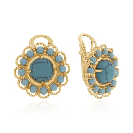 Купить оптом серьги из серебра с бирюзой 2320271883 от Krasnoe