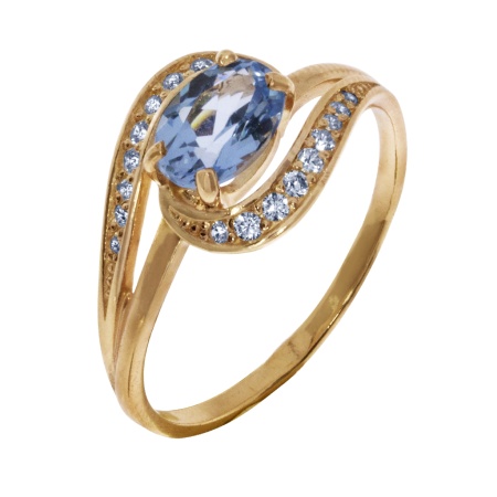 Купить оптом кольцо из серебра с топаз свиссом 3752004406 от Krasnoe